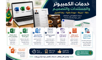 خدمات Word وExcel وPowerPoint وإدخال البيانات وتصميم السيرة خدمات Word وExcel وPowerPoint وإدخال البيانات وتصميم السيرة
